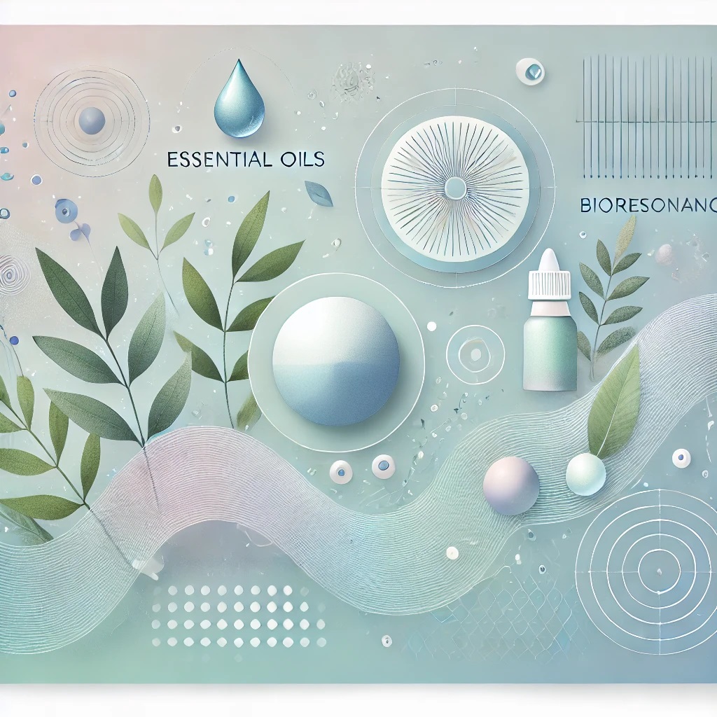 DALL·E 2024-09-04 17.10.27 - A clean, modern website background design for a wellness website, with visual elements representing essential oils, bioresonance, and iridology and fa